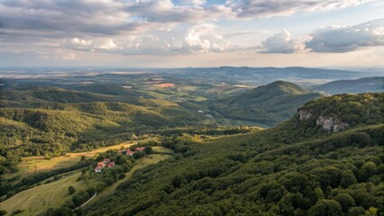 Fototapeta premium Scenic Mountain Landscape with Rolling Hills