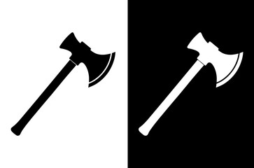 Axe Icon Clean and Sharp Black and White Silhouette.