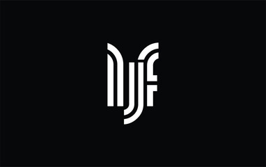 LJF Creative Unique Modern Letter Logo Design. Stylized logo featuring a unique letter design, presenting abstract minimalist aesthetics and modern appeal.