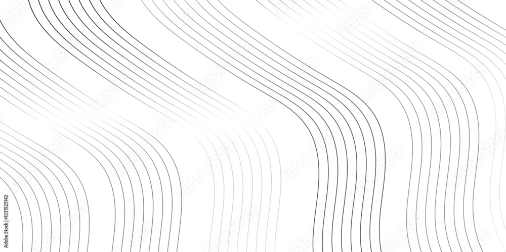 Poster curve wave seamless pattern line texture. abstract white and gray vector wave elegant striped diagon