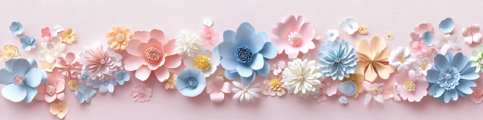 Soft Pastel  Paper Flowers in Various Shapes