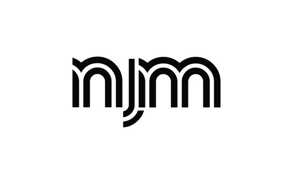 NJM Creative Unique Modern Letter Logo Design. Stylized logo featuring a unique letter design, presenting abstract minimalist aesthetics and modern appeal.