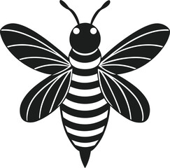 Bee Silhouette Vector - Stylish Honeybee Illustration for Spring and Nature Designs