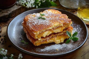 Monte Cristo Sandwich: Delicious Homemade Fried Toast with Ham, Cheese, and Bread