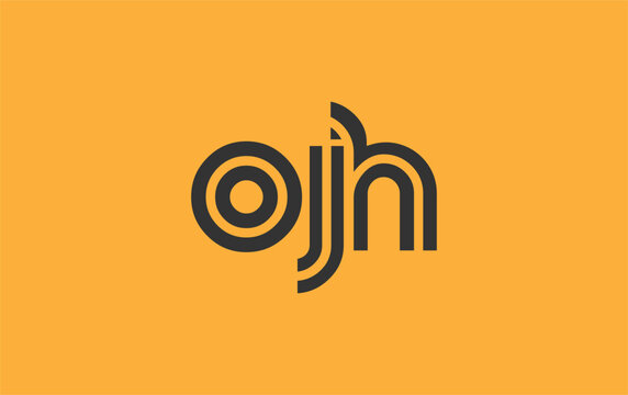 OJH Creative Unique Modern Letter Logo Design. Stylized logo featuring a unique letter design, presenting abstract minimalist aesthetics and modern appeal.