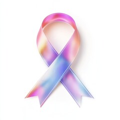 Awareness ribbon with gradient colors isolated on white background