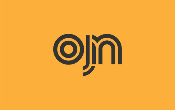 OJN Creative Unique Modern Letter Logo Design. Stylized logo featuring a unique letter design, presenting abstract minimalist aesthetics and modern appeal.