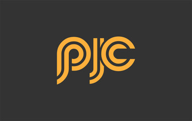 PJC Creative Unique Modern Letter Logo Design. Stylized logo featuring a unique letter design, presenting abstract minimalist aesthetics and modern appeal.