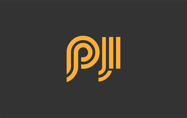 PJI Creative Unique Modern Letter Logo Design. Stylized logo featuring a unique letter design, presenting abstract minimalist aesthetics and modern appeal.