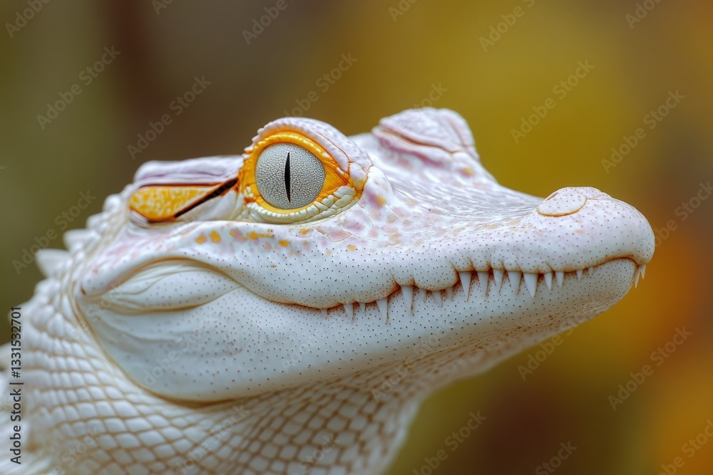 Poster close-up of an exotic alligator with striking features resting in a natural habitat during daylight