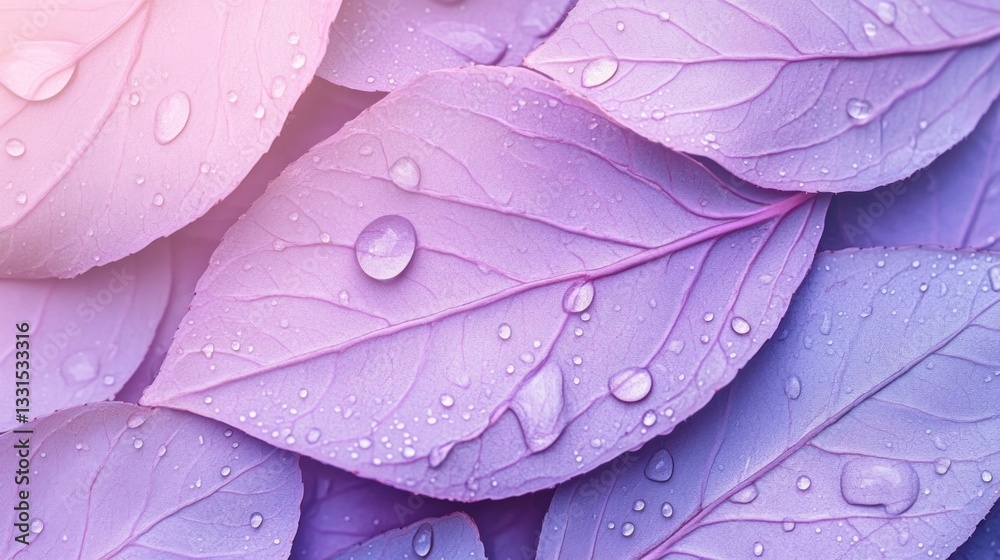 Aufkleber a stunning macro composition showcases a cluster of colorful leaves, each elegantly coated in shimme