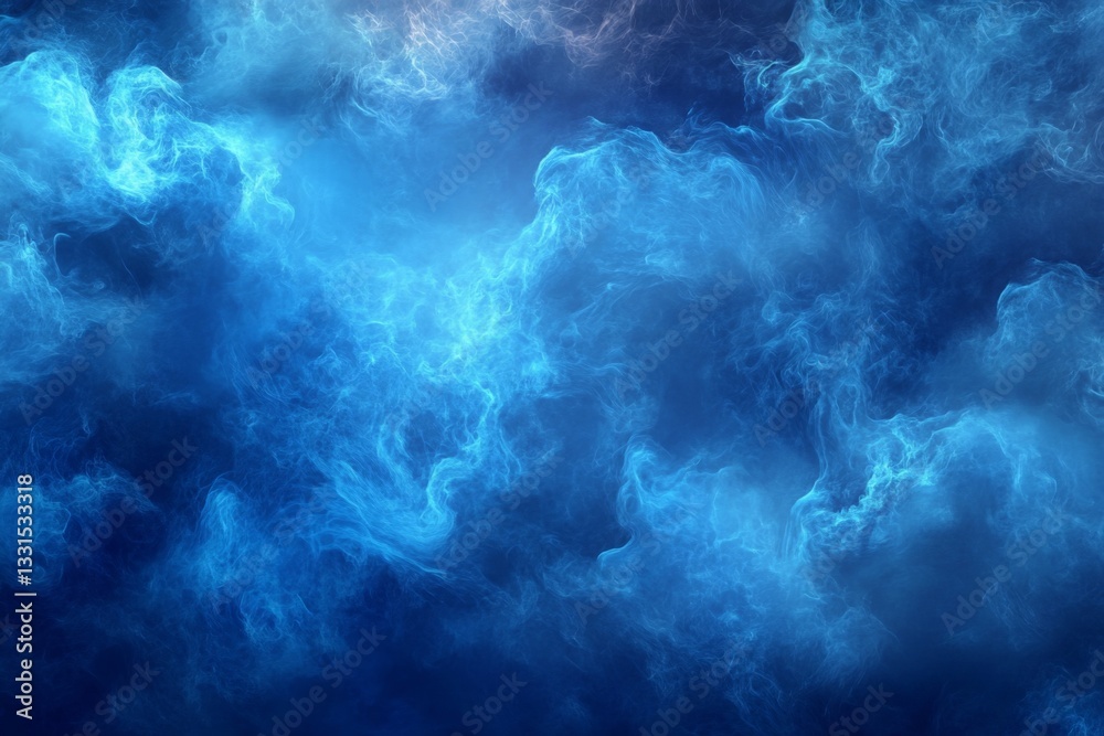 Poster swirling blue abstract clouds create a mesmerizing, ethereal atmosphere full of depth and texture in
