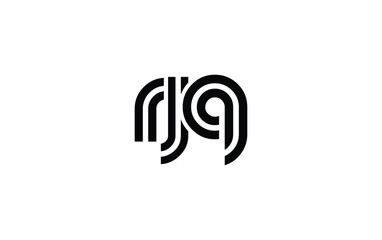 RJQ Creative Unique Modern Letter Logo Design. Stylized logo featuring a unique letter design, presenting abstract minimalist aesthetics and modern appeal.