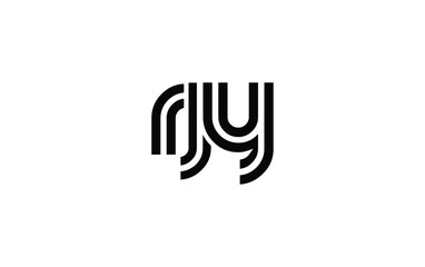 RJY Creative Unique Modern Letter Logo Design. Stylized logo featuring a unique letter design, presenting abstract minimalist aesthetics and modern appeal.