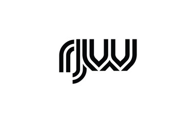 RJW Creative Unique Modern Letter Logo Design. Stylized logo featuring a unique letter design, presenting abstract minimalist aesthetics and modern appeal.