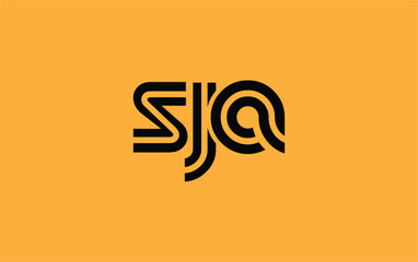 SJA Creative Unique Modern Letter Logo Design. Stylized logo featuring a unique letter design, presenting abstract minimalist aesthetics and modern appeal.