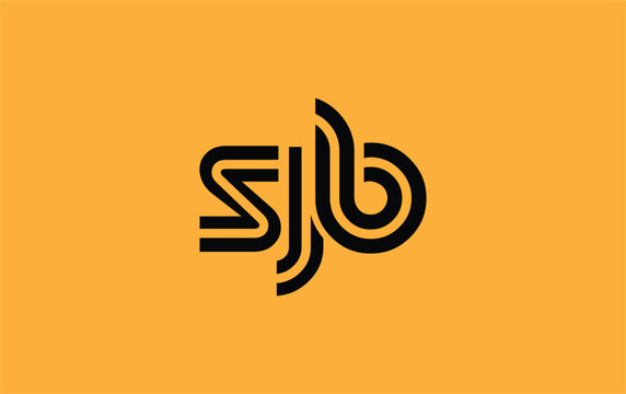 SJB Creative Unique Modern Letter Logo Design. Stylized logo featuring a unique letter design, presenting abstract minimalist aesthetics and modern appeal.