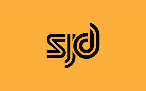 SJD Creative Unique Modern Letter Logo Design. Stylized logo featuring a unique letter design, presenting abstract minimalist aesthetics and modern appeal.
