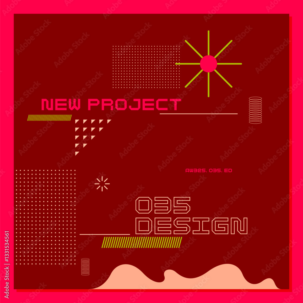 Poster abstract background with various bright geometric shapes. concise design. a composition of figures o