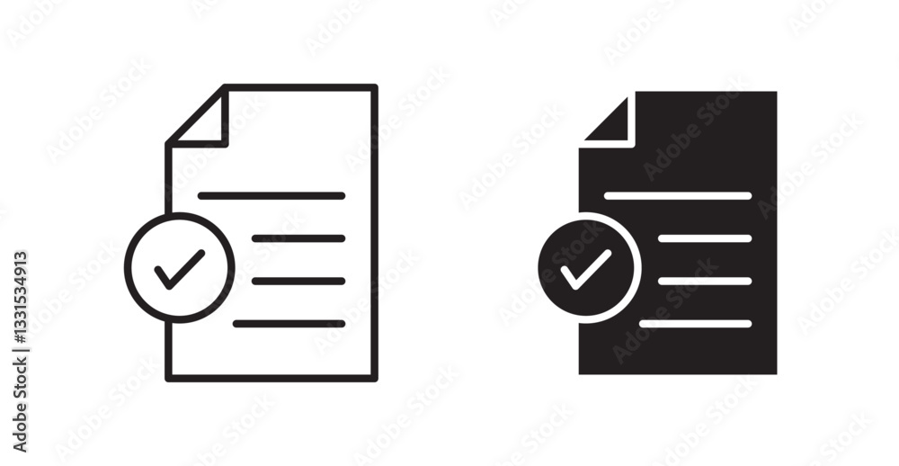Poster accept document vector icon set in black color.