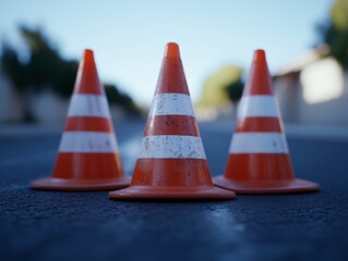 emergency cones marking the repair zone