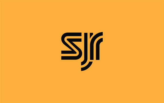 SJR Creative Unique Modern Letter Logo Design. Stylized logo featuring a unique letter design, presenting abstract minimalist aesthetics and modern appeal.