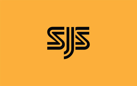 SJS Creative Unique Modern Letter Logo Design. Stylized logo featuring a unique letter design, presenting abstract minimalist aesthetics and modern appeal.