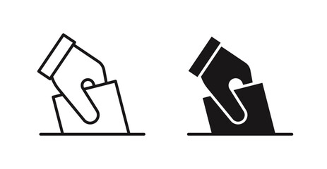 Ballot vector icon set in black color.