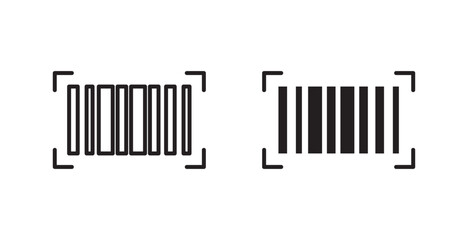 Barcode read vector icon set in black color.