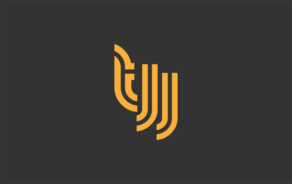 TJJ Creative Unique Modern Letter Logo Design. Stylized logo featuring a unique letter design, presenting abstract minimalist aesthetics and modern appeal.