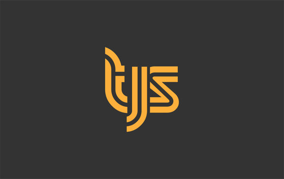 TJS Creative Unique Modern Letter Logo Design. Stylized logo featuring a unique letter design, presenting abstract minimalist aesthetics and modern appeal.