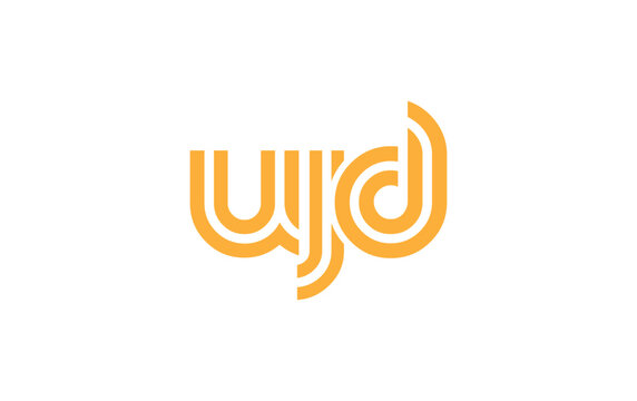 UJD Creative Unique Modern Letter Logo Design. Stylized logo featuring a unique letter design, presenting abstract minimalist aesthetics and modern appeal.