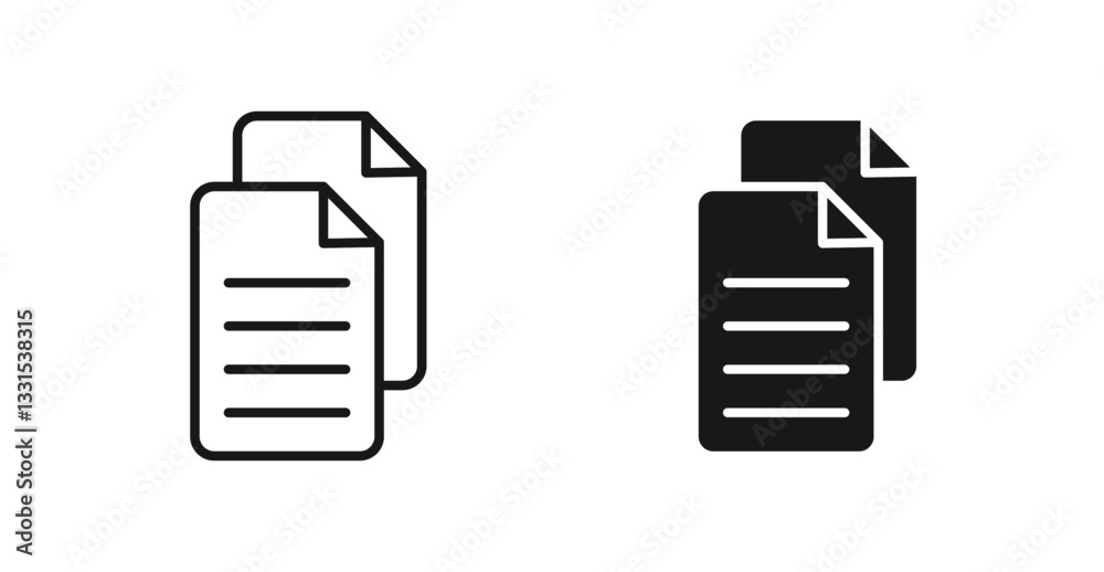 Poster copy vector icon set in black color.