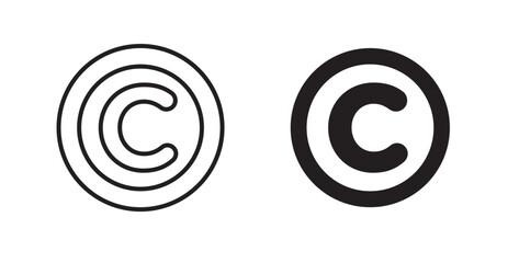 Copyright vector icon set in black color.