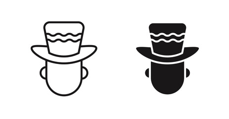 Cowboy vector icon set in black color.