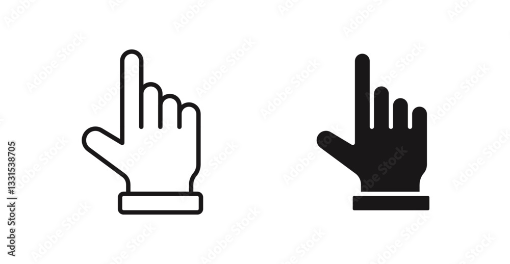 Poster cursor vector icon set in black color.