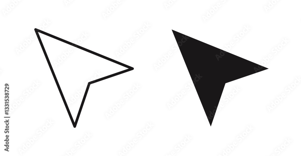 Poster Cursor vector icon set in black color.