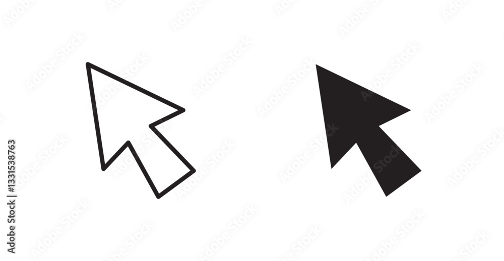Aufkleber cursor vector icon set in black color.