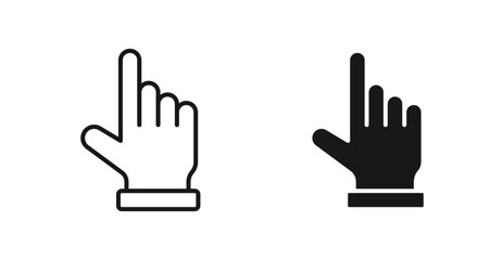 Cursor vector icon set in black color.