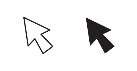 Cursor vector icon set in black color.