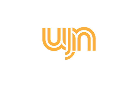 UJN Creative Unique Modern Letter Logo Design. Stylized logo featuring a unique letter design, presenting abstract minimalist aesthetics and modern appeal.