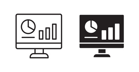 Dashboard vector icon set in black color.