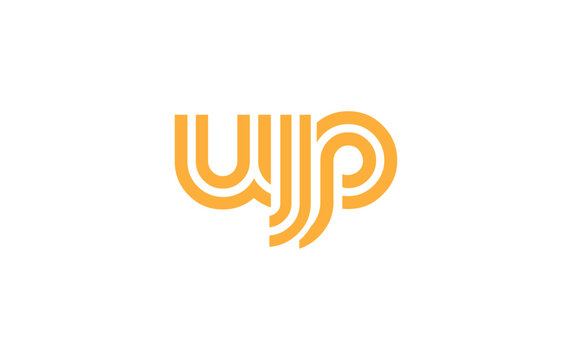UJP Creative Unique Modern Letter Logo Design. Stylized logo featuring a unique letter design, presenting abstract minimalist aesthetics and modern appeal.