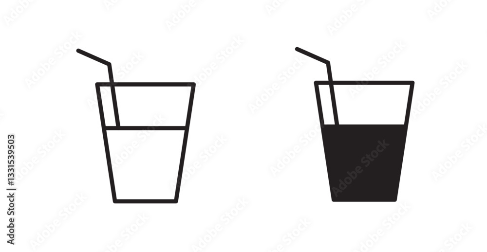 Poster Drink vector icon set in black color.