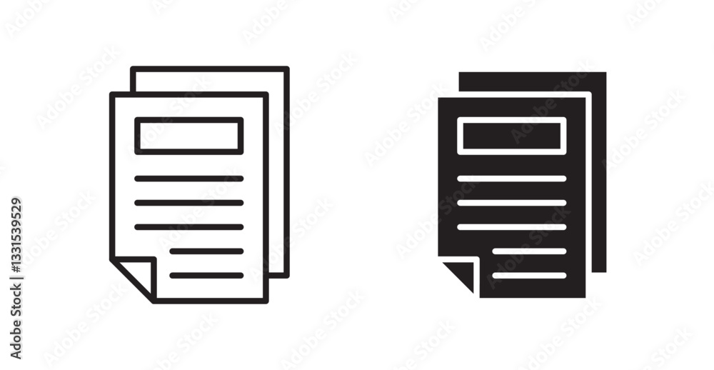 Poster Duplicate vector icon set in black color.