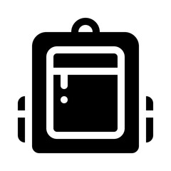 Minimalist backpack glyph icon