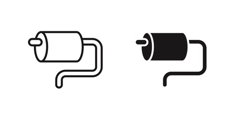 Exhaust pipe vector icon set in black color.