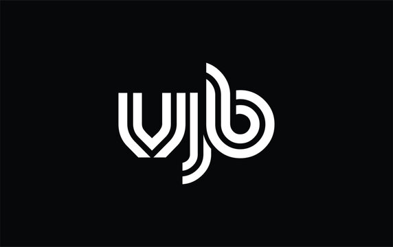 VJB Creative Unique Modern Letter Logo Design. Stylized logo featuring a unique letter design, presenting abstract minimalist aesthetics and modern appeal.