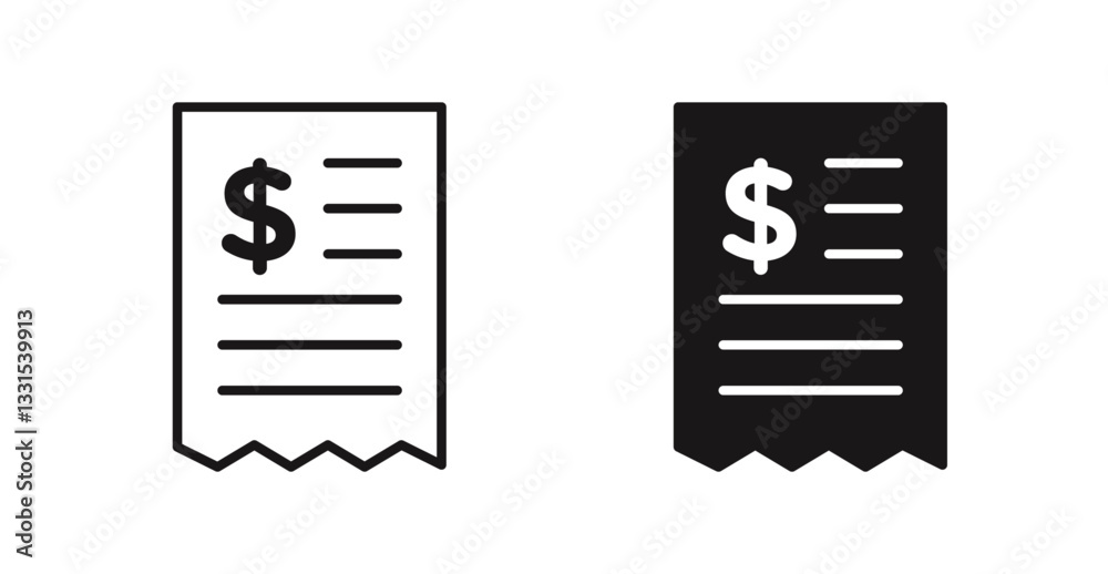 Poster File invoice vector icon set in black color.