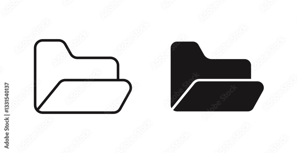 Aufkleber folder vector icon set in black color.